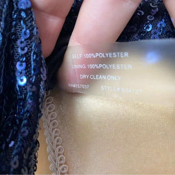 Salty Sophia Sequin 2 Piece Matching Dress Set Midnight Navy Blue NYE New Medium - Picture 12 of 13